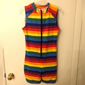 TomboyX Rainbow Unisuit swimwear, Size Medium